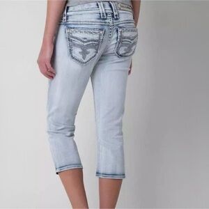 Rock Revival Nadja Easy Crop Jeans Sz 28 Women Blue